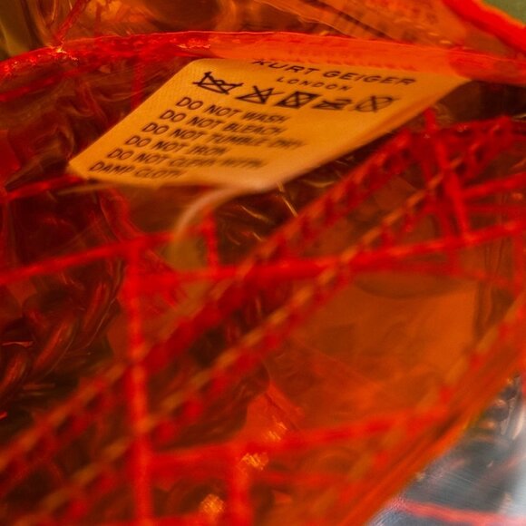 🆕 KURT GEIGER LONDON 🧿 NWOT Mini Kensington Crossbody Bag, Transparent Orange - Picture 14 of 15